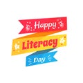Happy Literacy Day Inscription Written on Ribbon