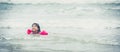 Happy little asia girl playing on the beach Royalty Free Stock Photo