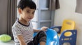 Happy Little asian boy child showing front teeth with big smile and laughing Royalty Free Stock Photo