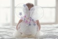 Happy little baby with angel wings Royalty Free Stock Photo