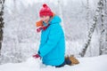 Happy little boy with a big snow globe Royalty Free Stock Photo