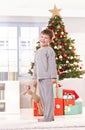 Happy little boy at christmas Royalty Free Stock Photo