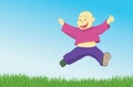 Happy little boy jumping Royalty Free Stock Photo