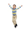 Happy little boy jumping in air Royalty Free Stock Photo