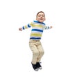 Happy little boy jumping in air Royalty Free Stock Photo