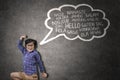 Happy little boy learning multilingual Royalty Free Stock Photo