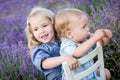 Happy little brother and sister playing Royalty Free Stock Photo