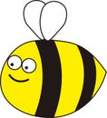 A happy little cartoon bee with little wings Royalty Free Stock Photo