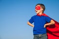 Happy little child playing superhero. Royalty Free Stock Photo