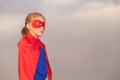 Happy little child playing superhero. Royalty Free Stock Photo