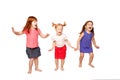 Happy little children dancing and jumping Royalty Free Stock Photo