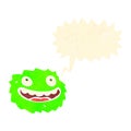 happy little furball monster with speech bubble Royalty Free Stock Photo