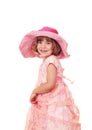 Happy little girl with big hat Royalty Free Stock Photo