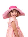 Happy little girl with big hat and dress Royalty Free Stock Photo