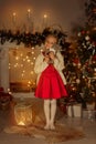 Happy little girl at Christmas eve Royalty Free Stock Photo