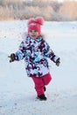 Happy little girl with confetti