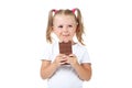 Little girl eating chocolate Royalty Free Stock Photo