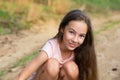 Happy Little girl excited. Cute teen Girl smiling very happy on