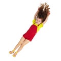 Happy little girl falls down Royalty Free Stock Photo