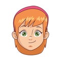 Happy little girl head avatar character