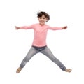 Happy little girl jumping in air Royalty Free Stock Photo
