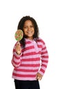 Happy little girl with lollipop Royalty Free Stock Photo