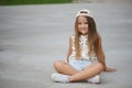 Happy little girl with long hair Royalty Free Stock Photo