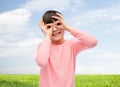 Happy little girl making faces and having fun Royalty Free Stock Photo