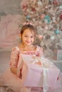 Happy little girl at Christmas eve Royalty Free Stock Photo