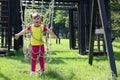 Happy little girl playground