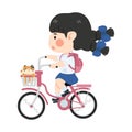 Happy little girl riding a bike Royalty Free Stock Photo