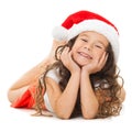 Happy little girl in Santa hat