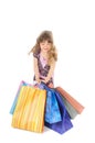 Happy little girl shopping Royalty Free Stock Photo