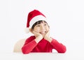 Happy little girl waiting and thinking christmas Royalty Free Stock Photo