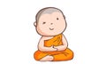 Happy little neophyte take meditate Royalty Free Stock Photo