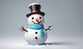 Happy Little Snowman Christmas 3D Art Animated Graphic, Invitation Card Banner Website Design Background - ai generated