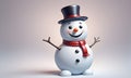 Happy Little Snowman Christmas 3D Art Animated Graphic, Invitation Card Banner Website Design Background - ai generated