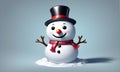 Happy Little Snowman Christmas 3D Art Animated Graphic, Invitation Card Banner Website Design Background - ai generated