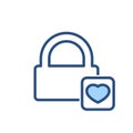 Happy lock love security icon