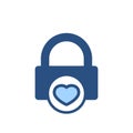 Happy lock love security icon