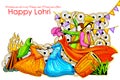 Happy Lohri background for Punjabi festival Royalty Free Stock Photo