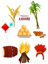 Happy Lohri festival of Punjab India background Royalty Free Stock Photo