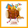 Happy Lohri festival of Punjab India background Royalty Free Stock Photo