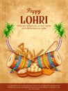 Happy Lohri holiday background for Punjabi festival