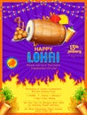 Happy Lohri holiday background for Punjabi festival Royalty Free Stock Photo