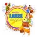 Happy Lohri holiday background for Punjabi festival