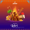 Happy Lohri holiday background for Punjabi festival