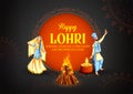 Happy Lohri holiday background for Punjabi festival Royalty Free Stock Photo