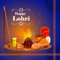 Happy Lohri holiday festival of Punjab India Royalty Free Stock Photo