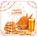 Happy Lohri holiday festival of Punjab India Royalty Free Stock Photo